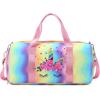 imageBLUBOON Duffle Bag Girls Kids Cute Gym Bag with Shoes Compartment ampamp Wet Separation Waterproof Sports Overnight Travel Bag Dance Bag