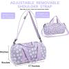imageBLUBOON Duffle Bag Girls Kids Cute Gym Bag with Shoes Compartment ampamp Wet Separation Waterproof Sports Overnight Travel BagBeige Floral Purple