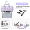 imageBLUBOON Duffle Bag Girls Kids Cute Gym Bag with Shoes Compartment ampamp Wet Separation Waterproof Sports Overnight Travel BagBeige Floral Purple