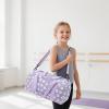 imageBLUBOON Duffle Bag Girls Kids Cute Gym Bag with Shoes Compartment ampamp Wet Separation Waterproof Sports Overnight Travel BagBeige Floral Purple