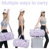 imageBLUBOON Duffle Bag Girls Kids Cute Gym Bag with Shoes Compartment ampamp Wet Separation Waterproof Sports Overnight Travel BagBeige Floral Purple