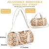 imageBLUBOON Duffle Bag Girls Kids Cute Gym Bag with Shoes Compartment ampamp Wet Separation Waterproof Sports Overnight Travel BagBeige Large Floral 157