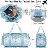 imageBLUBOON Duffle Bag Girls Kids Cute Gym Bag with Shoes Compartment ampamp Wet Separation Waterproof Sports Overnight Travel BagBlue Leopard