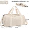 imageBLUBOON Duffle Bag Girls Kids Cute Gym Bag with Shoes Compartment ampamp Wet Separation Waterproof Sports Overnight Travel BagCorduroy Beige