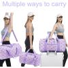 imageBLUBOON Duffle Bag Girls Kids Cute Gym Bag with Shoes Compartment ampamp Wet Separation Waterproof Sports Overnight Travel BagCorduroy Strawberry Purple