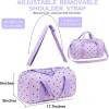 imageBLUBOON Duffle Bag Girls Kids Cute Gym Bag with Shoes Compartment ampamp Wet Separation Waterproof Sports Overnight Travel BagCorduroy Strawberry Purple
