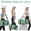 imageBLUBOON Duffle Bag Girls Kids Cute Gym Bag with Shoes Compartment ampamp Wet Separation Waterproof Sports Overnight Travel BagGreen Green white checked