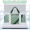 imageBLUBOON Duffle Bag Girls Kids Cute Gym Bag with Shoes Compartment ampamp Wet Separation Waterproof Sports Overnight Travel BagGreen Green white checked
