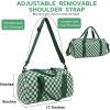 imageBLUBOON Duffle Bag Girls Kids Cute Gym Bag with Shoes Compartment ampamp Wet Separation Waterproof Sports Overnight Travel BagGreen Green white checked