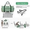 imageBLUBOON Duffle Bag Girls Kids Cute Gym Bag with Shoes Compartment ampamp Wet Separation Waterproof Sports Overnight Travel BagGreen Green white checked