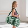 imageBLUBOON Duffle Bag Girls Kids Cute Gym Bag with Shoes Compartment ampamp Wet Separation Waterproof Sports Overnight Travel BagGreen Green white checked