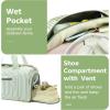 imageBLUBOON Duffle Bag Girls Kids Cute Gym Bag with Shoes Compartment ampamp Wet Separation Waterproof Sports Overnight Travel BagGreen White Stripes