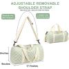 imageBLUBOON Duffle Bag Girls Kids Cute Gym Bag with Shoes Compartment ampamp Wet Separation Waterproof Sports Overnight Travel BagLight green white grid