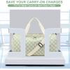 imageBLUBOON Duffle Bag Girls Kids Cute Gym Bag with Shoes Compartment ampamp Wet Separation Waterproof Sports Overnight Travel BagLight green white grid
