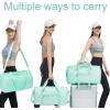 imageBLUBOON Duffle Bag Girls Kids Cute Gym Bag with Shoes Compartment ampamp Wet Separation Waterproof Sports Overnight Travel BagMetallic green