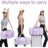 imageBLUBOON Duffle Bag Girls Kids Cute Gym Bag with Shoes Compartment ampamp Wet Separation Waterproof Sports Overnight Travel BagMetallic purple