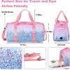 imageBLUBOON Duffle Bag Girls Kids Cute Gym Bag with Shoes Compartment ampamp Wet Separation Waterproof Sports Overnight Travel BagPink lepoard