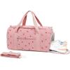 imageBLUBOON Duffle Bag Girls Kids Cute Gym Bag with Shoes Compartment ampamp Wet Separation Waterproof Sports Overnight Travel BagStrawberry Corduroy Pink