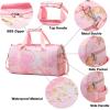 imageBLUBOON Sport Gym Duffle Bag for Women Girls Weekender Overnight Duffel Bag with Shoe Compartment Wet Pocket Marble Pink