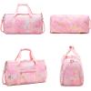 imageBLUBOON Sport Gym Duffle Bag for Women Girls Weekender Overnight Duffel Bag with Shoe Compartment Wet Pocket Marble Pink