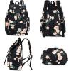 imageBackpack Women College Floral Bookbag Lady Travel Rucksack 156Inch Laptop Bag Black peony