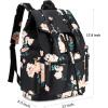 imageBackpack Women College Floral Bookbag Lady Travel Rucksack 156Inch Laptop Bag Black peony