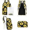 imageBackpack for Teen Girls Womens School Laptop Bookbag Travel Rucksack Sunflower Daypacks Sunflower Black OneSize