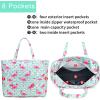 imageBeach Pool Bags Tote for Women Ladies Large Gym Tote Carry On Bag With Wet Compartment for Weekender Travel Waterproof Flamingo Print