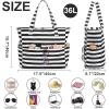 imageBeach Pool Bags Tote for Women Ladies Large Gym Tote Carry On Bag With Wet Compartment for Weekender Travel WaterproofBlack Stripes