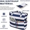 imageBeach Pool Bags Tote for Women Ladies Large Gym Tote Carry On Bag With Wet Compartment for Weekender Travel WaterproofBlue Stripe