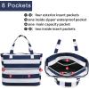 imageBeach Pool Bags Tote for Women Ladies Large Gym Tote Carry On Bag With Wet Compartment for Weekender Travel WaterproofBlue Stripe