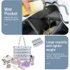 imageBeach Pool Bags Tote for Women Ladies Large Gym Tote Carry On Bag With Wet Compartment for Weekender Travel WaterproofBlue Wave Stripe