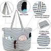 imageBeach Pool Bags Tote for Women Ladies Large Gym Tote Carry On Bag With Wet Compartment for Weekender Travel WaterproofBlue and White