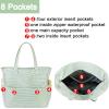 imageBeach Pool Bags Tote for Women Ladies Large Gym Tote Carry On Bag With Wet Compartment for Weekender Travel WaterproofGreenwhite Pinstripes
