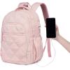 imageBluboon Backpack for Women 156 Inch Laptop Bookbag College School Backpack Girls Schoolbag Compartment Daypack for BusinessA Quilted Pink