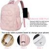 imageBluboon Backpack for Women 156 Inch Laptop Bookbag College School Backpack Girls Schoolbag Compartment Daypack for BusinessA Quilted Pink