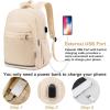 imageBluboon Backpack for Women 156 Inch Laptop Bookbag College School Backpack Girls Schoolbag Compartment Daypack for BusinessSolid Beige