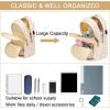 imageBluboon Backpack for Women 156 Inch Laptop Bookbag College School Backpack Girls Schoolbag Compartment Daypack for BusinessSolid Beige