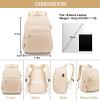 imageBluboon Backpack for Women 156 Inch Laptop Bookbag College School Backpack Girls Schoolbag Compartment Daypack for BusinessSolid Beige