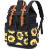 imageBluboon Girls School Backpack Women College Bookbag Lady Travel Rucksack 156Inch Laptop Bag Black Sunflower