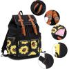 imageBluboon Girls School Backpack Women College Bookbag Lady Travel Rucksack 156Inch Laptop Bag Black Sunflower