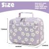 imageBluboon Insulated Lunch Bag for Girls ampamp Boys Corduroy School Lunch Box with Cooler ampamp Organizer Compartments LeakProof Lunch Tote for School Travel Corduroy Strawberries BeigePurple flower 95