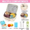imageBluboon Insulated Lunch Bag for Girls ampamp Boys Corduroy School Lunch Box with Cooler ampamp Organizer Compartments LeakProof Lunch Tote for School Travel Corduroy Strawberries BeigeCorduroy beige strawberry