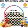 imageBluboon Insulated Lunch Bag for Girls ampamp Boys Corduroy School Lunch Box with Cooler ampamp Organizer Compartments LeakProof Lunch Tote for School Travel Corduroy Strawberries BeigeCorduroy Black White