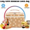 imageBluboon Insulated Lunch Bag for Girls ampamp Boys Corduroy School Lunch Box with Cooler ampamp Organizer Compartments LeakProof Lunch Tote for School Travel Corduroy Strawberries BeigeBeige Floral 95