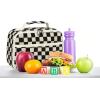 imageBluboon Kids Girls Lunch Bag Insulated Lunch Box for school Corduroy Lunch Cooler Organizer School Kids Lunch ToteCorduroy Black White