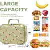 imageBluboon Kids Girls Lunch Bag Insulated Lunch Box for school Corduroy Lunch Cooler Organizer School Kids Lunch ToteCorduroy Green strawberry