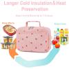 imageBluboon Kids Girls Lunch Bag Insulated Lunch Box for school Corduroy Lunch Cooler Organizer School Kids Lunch ToteCorduroy Pink Strawberry