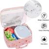 imageBluboon Kids Girls Lunch Bag Insulated Lunch Box for school Corduroy Lunch Cooler Organizer School Kids Lunch ToteCorduroy Pink Strawberry