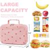 imageBluboon Kids Girls Lunch Bag Insulated Lunch Box for school Corduroy Lunch Cooler Organizer School Kids Lunch ToteCorduroy Pink Strawberry